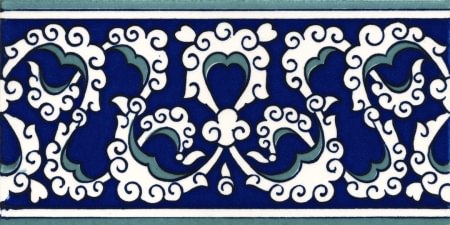 10x20 Cm KS 6 İznik Rumi Desenli Seramik Çini Bordür turkish ceramic border rumi pattern