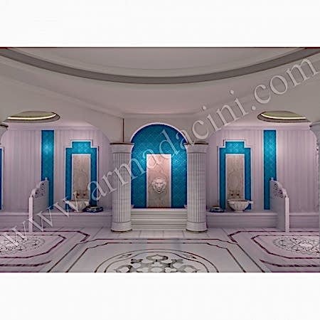 Türk Hamam Tasarımı 3D Rölyefli Karo Modeli Kütahya Çini Örneği Kütahya ve iznik çinileri türk hamamı çini pano seramik dekorasyon hand made interior tile