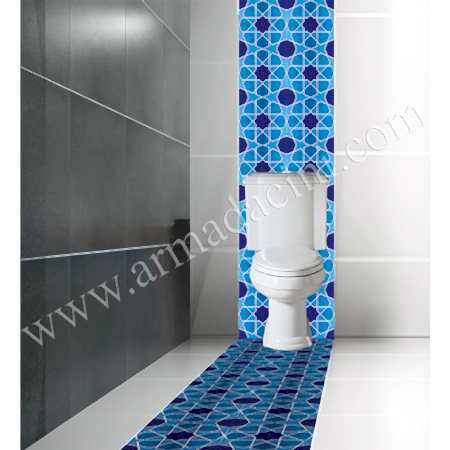 Villa Dekorasyonu Banyo Klozet Arkası Çini Kütahya ve iznik çinileri osmanlı motifleri türk hamamı çini pano seramik dekorasyon hand made interior tile