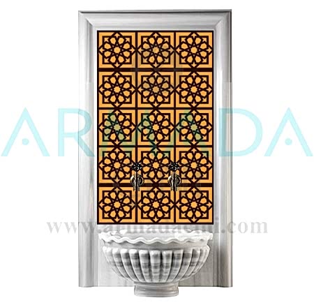 SP 101 Sarı kahve Geometrik Yıldız Desenli Hamam Çinisi