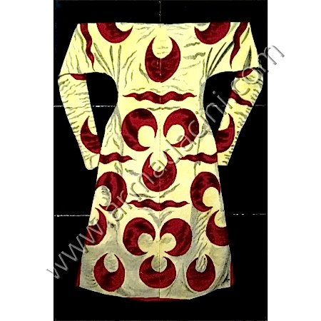 40x60 Osmanlı Kaftanı Beyaz Kırmızı Hilal Kaftan Ciniler Kütahya ve iznik çinileri el yapımı çini karo klasik türk çini sanatı desenleri osmanlı motifleri türk hamamı çini pano banyo mutfak çiniler seramik dekorasyon hand made interior ceramic tiles decoration turkısh bath bathroom çini fiyatları satıcıları fabrikalar