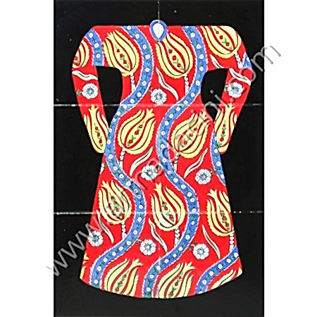 40x60 Osmanlı Kaftanları Kırmızı Zeminli Laleli Kaftan Kütahya ve iznik çinileri el yapımı çini karo klasik türk çini sanatı desenleri osmanlı motifleri türk hamamı çini pano banyo mutfak çiniler seramik dekorasyon hand made interior ceramic tiles decoration turkısh bath bathroom çini fiyatları satıcıları fabrikalar