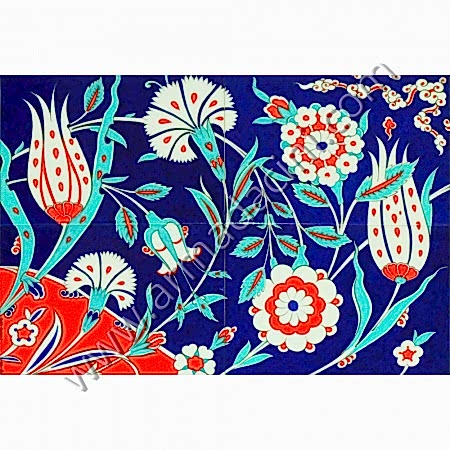 60x40 iznik Lalezar Ciçek Bahcesi El Dekoru Cini Pano Kütahya ve iznik çinileri el yapımı çini karo klasik türk çini sanatı desenleri osmanlı motifleri türk hamamı çini pano banyo mutfak çiniler seramik dekorasyon hand made interior ceramic tiles decoration turkısh bath bathroom çini fiyatları satıcıları fabrikalar