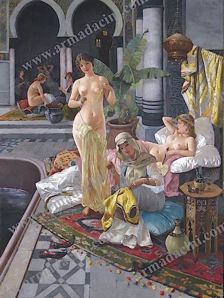04 Osmanlı Türk hamamı sahne Havuz Bası ottoman women gırls harem