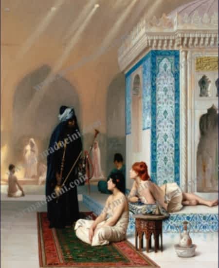 01 Osmanlı Hamam Sahneleri Nargileci Kadın ottoman women gırls harem