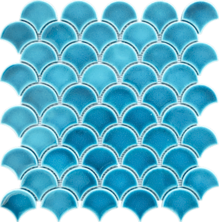 Armada Çini PC-818 Turkuaz Balık pulu PC-818 Turkuaz Balık pulu Fileli Mozaik porcelain mosaic ceramic tiles hand made decorations