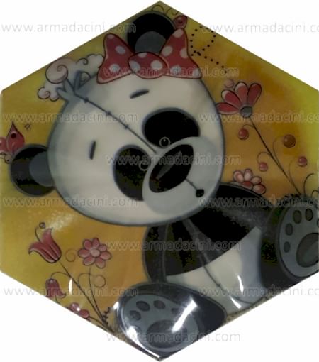 15x17 Dijital Baskılı Altıgen Çini Karo Panda