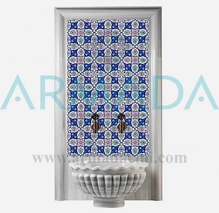AC 27 Geometrik Rumi Desenli Çini Türk Hamamı Pano