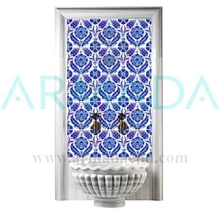 AC 54 iznik Desnli Türk hamamı Kurna Arkası Pano