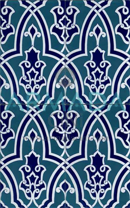 25x40 SP-406 Desenli İznik Çini Karo Modeli (Geometrik Desenli) Türk Hamamı Banyo Mutfak Cafe Restoran Cami Çinisi Çinileri Kütahya Seramik Porselen mosque bathroom ceramic tile decor