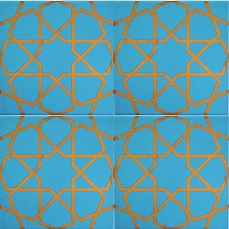 20x20 SP-89 Metalik yaldızlı geometrik Kütahya çinisi turquoise arabic turkis ceramic decorations
