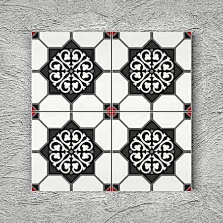 20x20 YÇ-18 Desenli Yer Çinisi Seramik Kalın Bej Sarı Renkli Çini Seramik