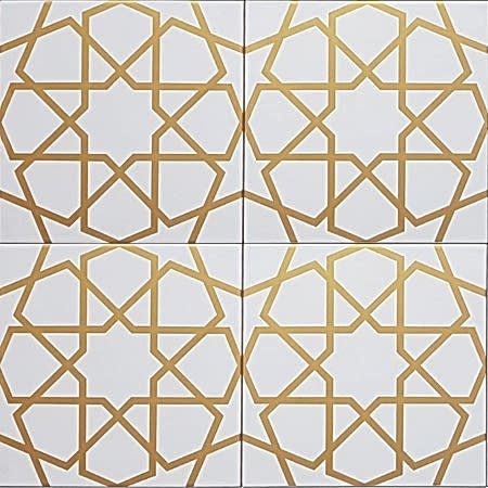 20x20 Cm SP 89 Beyaz Metalik Kütahya Çinisi Karo geometric pattern islamic art arabic turkish ceramic tiles decorations