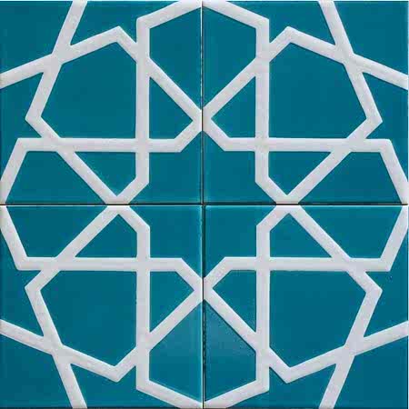 20x20 cm SP 100 Mavi Beyaz Desenli Kütahya çinisi Geometric majid decoration ceramic tile