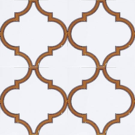 20x20 cm SP 103 Arabesk Sarı Beyaz Desenli Kütahya çini arabesque patterned arabic maroc design turkish ceramic tiles