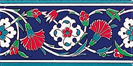 10x20 Cm KS 43 Karanfil Desenli Seramik Çini Bordür