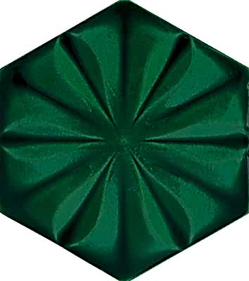 15x17 Cm Çiçekli Yeşil Desen Altıgen Çini hexagon ceramic tile decor banyo mutfak tezgah seramikleri bar önü türk hamamı dekorasyon