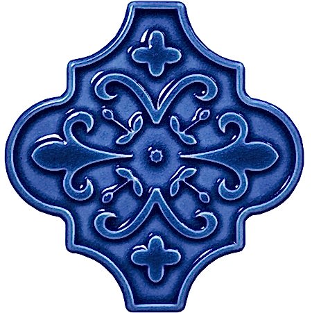 12x12 Ottoman Çiçekli Arabesk Kobalt Çini arabesque interior oriental ceramic tile mosaic