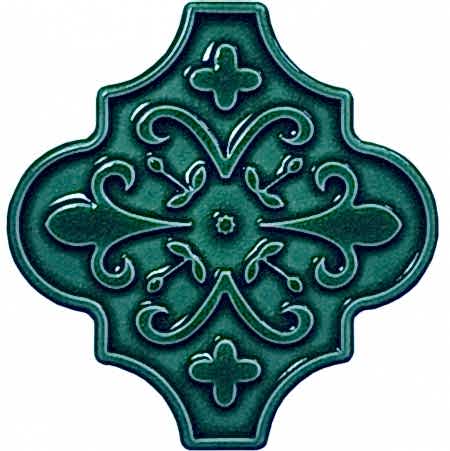 12x12 Ottoman Çiçekli Arabesk Yeşil Çini arabesque orıental interioır ceramic tile