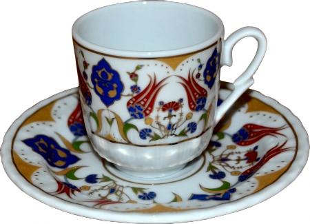 lale desenli fincan takımı tulip patterned porcelain coffee cup