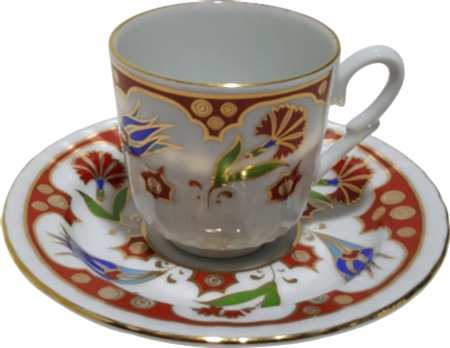 karanfilli porselen türk kahvesi fincanı flower patterned coffee cups turkish cofee ottoman porcelain tea set gold decor fincan takımları Türk kahvesi cup arabic