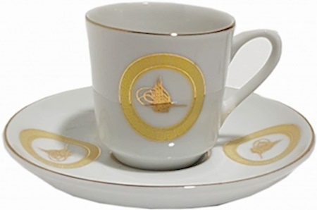 Ar 691 Osmanlı Tuğralı Fincan Takımı osmanlı armalı porselen kahve fincanı ottoman turkish coffe cup