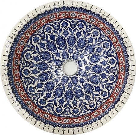 Armada 01 Dantel Desenli Çini Lavabo el dekoru çini lavabo ceramic sink