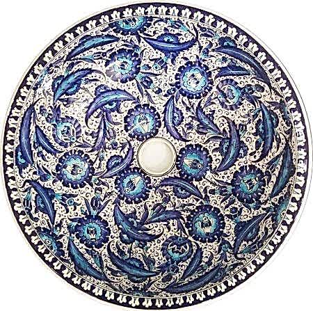Armada 04 Yaprak Desenli Çini Lavabo