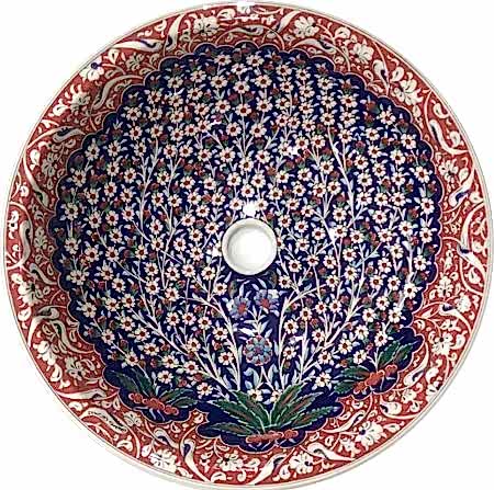Armada 05 Hayat Ağacı Desenli Çini Lavabo