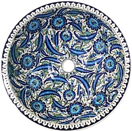 Armada 06 Yaprak Desenli Çini Lavabo