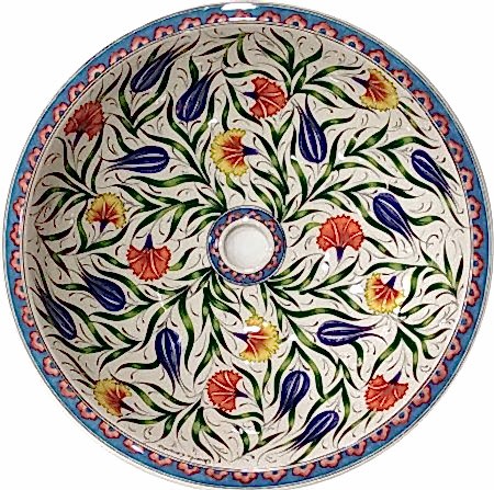 Armada 07 Renkli Lale Desenli Çini Lavabo