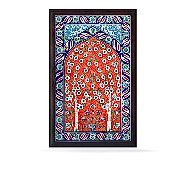 Geleneksel motiflerle Kütahya İznik desenli Osmanlı çini sanatı iznik Ottoman art ceramic tile pattern