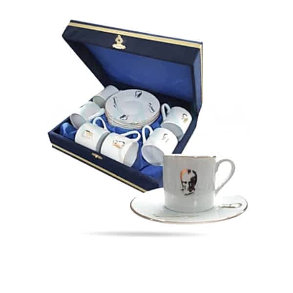 Atatürk resimli kütahya porselen fincan takımı porcelain coffee cups