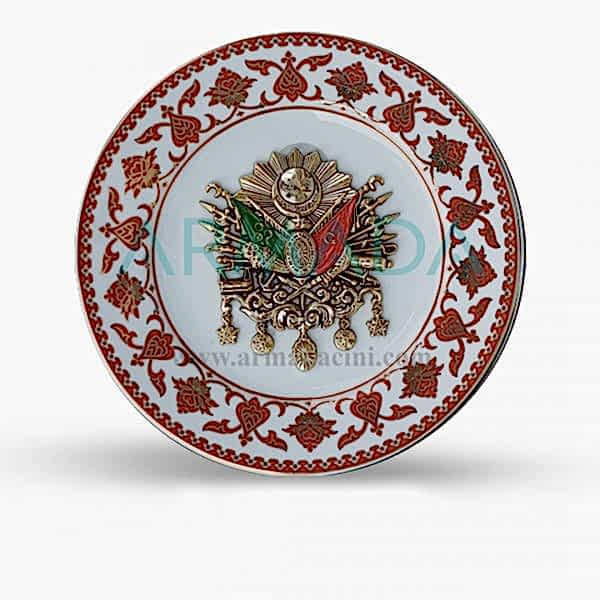 osmanlı armalı porselen çini tabak ottoman porcelain plate
