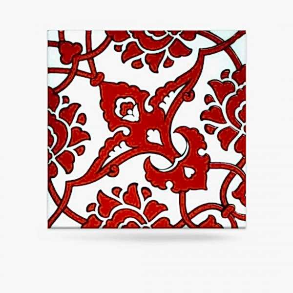 İznik kırmızısı çini karo İznik red pattern ceramic tile