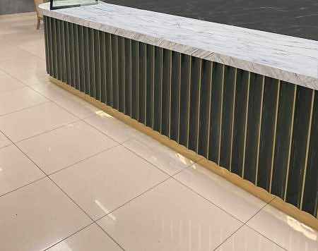 10X100 Metalik Bar Önü Oluklu Çini Seramik