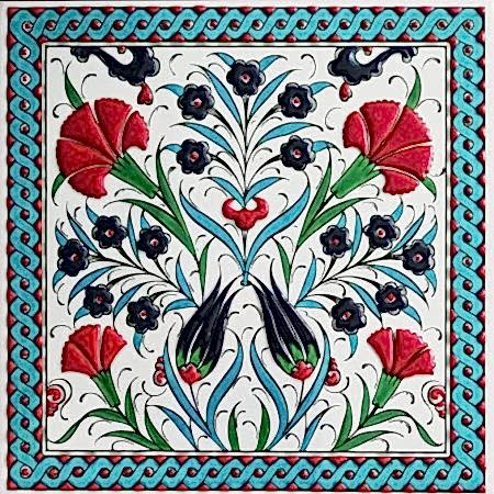 20x20 Cm ED 303 Karanfilli el yapımı Pano hand made tile interior decoration