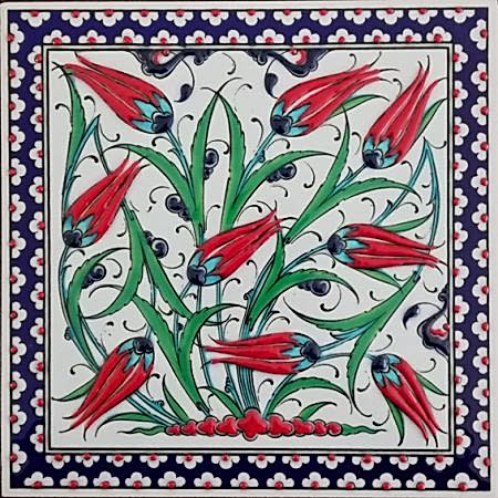 20x20 Cm ED 304 Kobalt lalezar el yapımı Pano hand made tile interior decoration