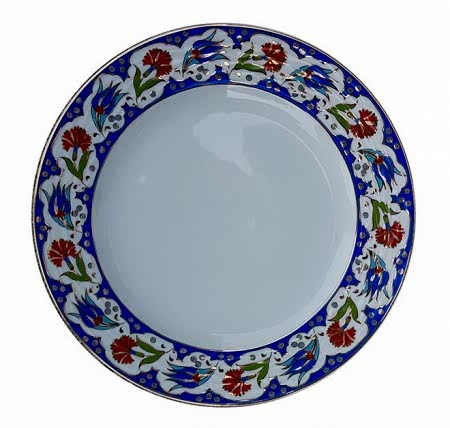 karanfil desenli porselen kaligrafi tabağı tulip patterned plate porcelain