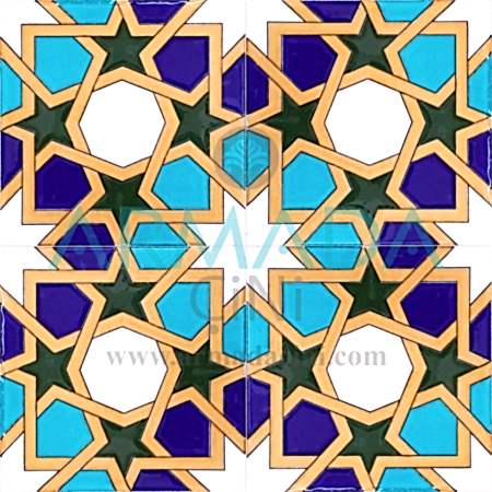 20x20 SP-99 Desenli İznik Çini Karo Modeli (Morocco Desenli) Maroc Deseni Maroc Desenleri Maroc Desenli Kütahya İznik Çini Seramik Karo Modelleri Fas maroc arabic turkis ceramic tile interior