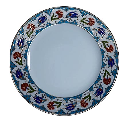 kaligrafik porselen çini desenli tabak porcelain plate
