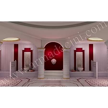 Türk Hamamı Tasarımı SP-103 Çini Karo Kırmızı İznik Çini Örneği Kütahya ve iznik çinileri türk hamamı çini pano seramik dekorasyon hand made interior tile
